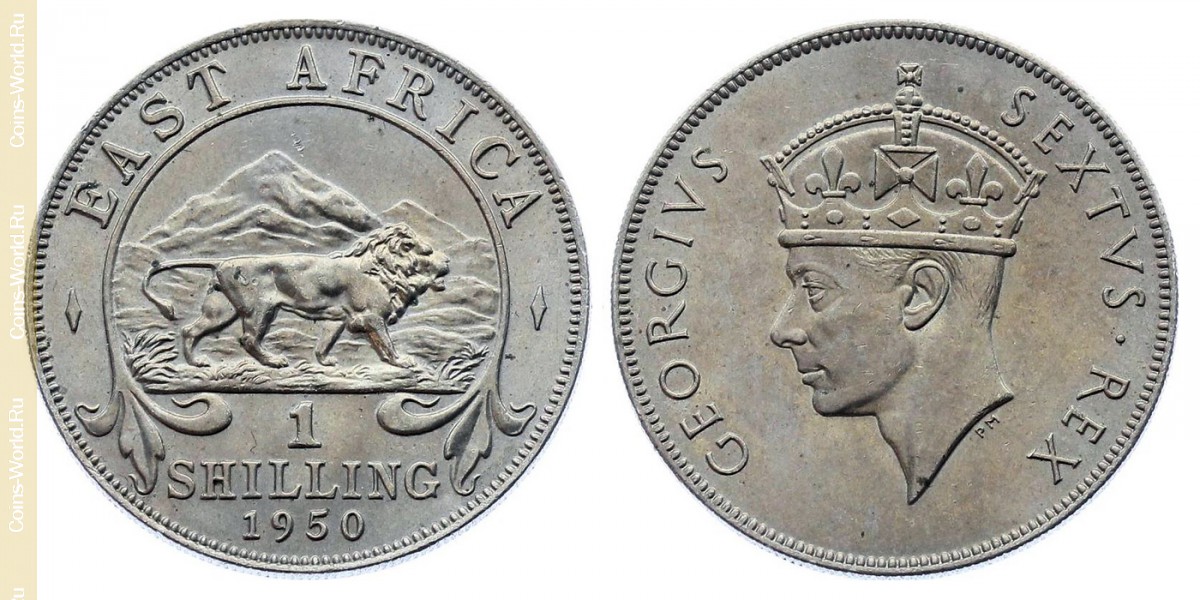 1 shilling 1950, África Oriental Britânica
