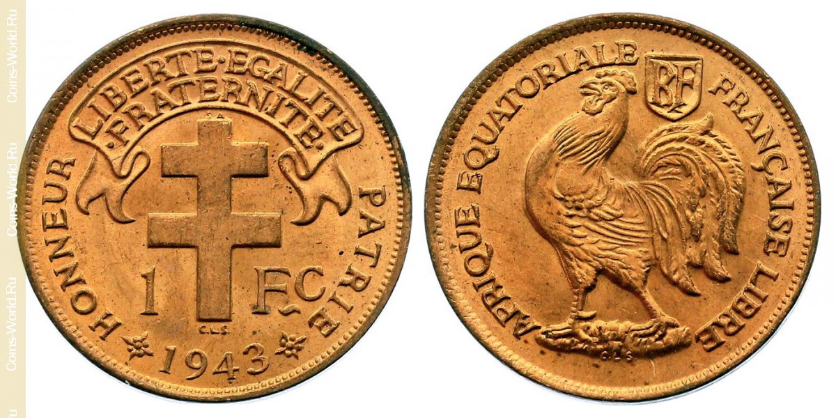 1 franco 1943, África Ecuatorial Francesa