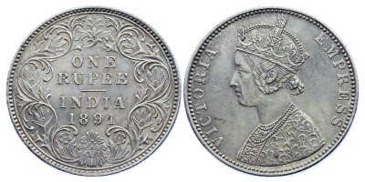 1 rupee 1891 B