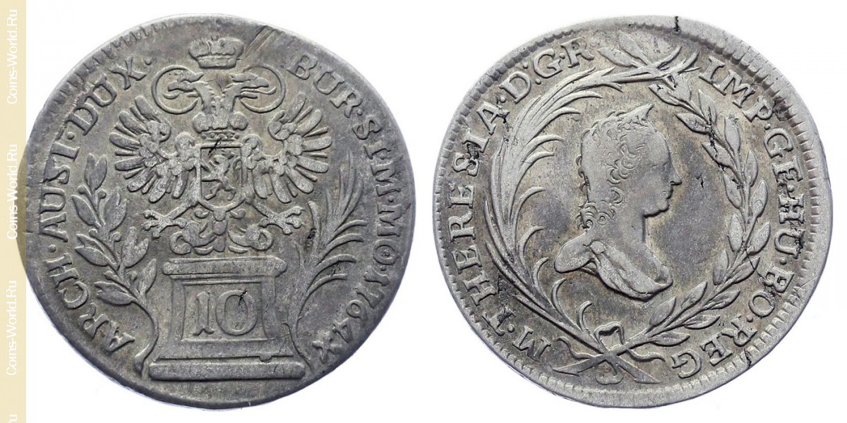 10 Kreuzer 1764, Böhmen