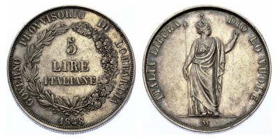 5 lire 1848