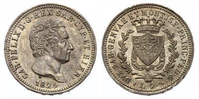 2 lire 1825 L