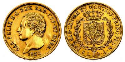 80 lire 1830 P